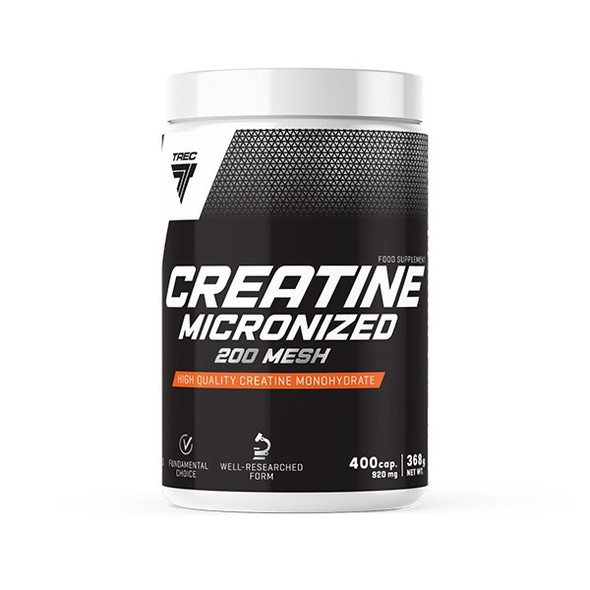 Trec Nutrition Creatine Micronized 200 Mesh 400cap Supplement Facts Panel