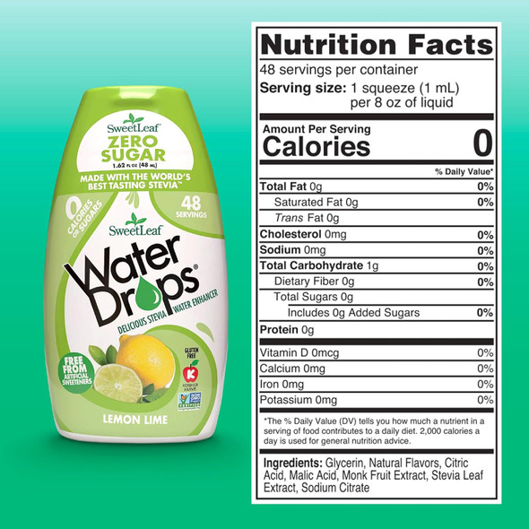 SweetLeaf Water Drops Lemon Lime 48ml