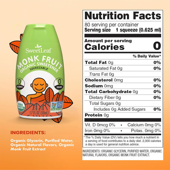SweetLeaf Clear Liquid Monk Fruit 80 Servings