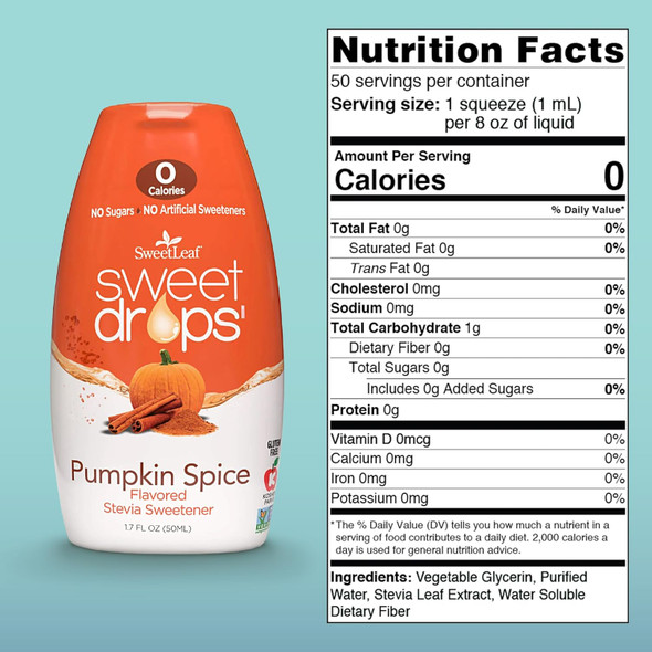 Sweetleaf Sweet Drops - Flavored Stevia Sweetener Pumpkin Spice 1.7 fl.oz - image 2