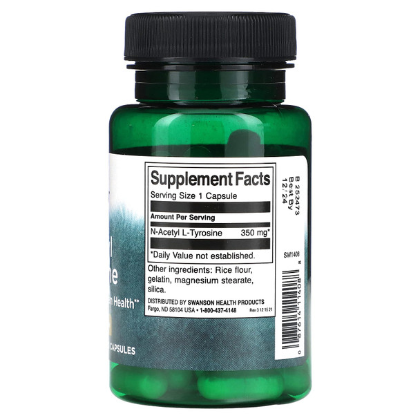 Swanson N-Acetyl L-Tyrosine 350 mg 60 Caps Ingredients