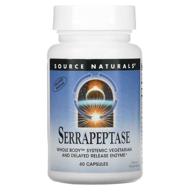 SOURCE NATURALS SERRAPEPTASE 60 Veggie Caps Additional Product Image 2