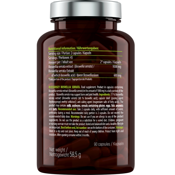 ESSENSEY BOSWELLIA SERRATA 90 Caps Ingredients