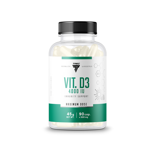 Trec Nutrition VIT. D3 4000 IU 90 Caps Supplement Facts Panel