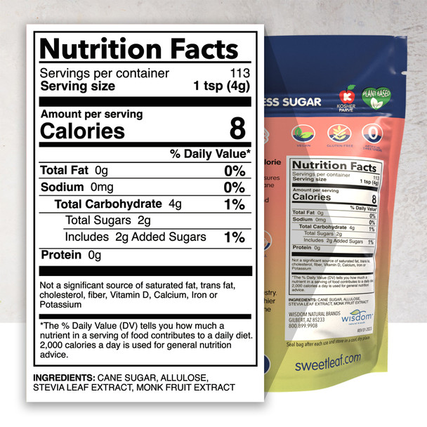 SweetLeaf Low-Cal Cane Sugar - 16oz Bag - image 2