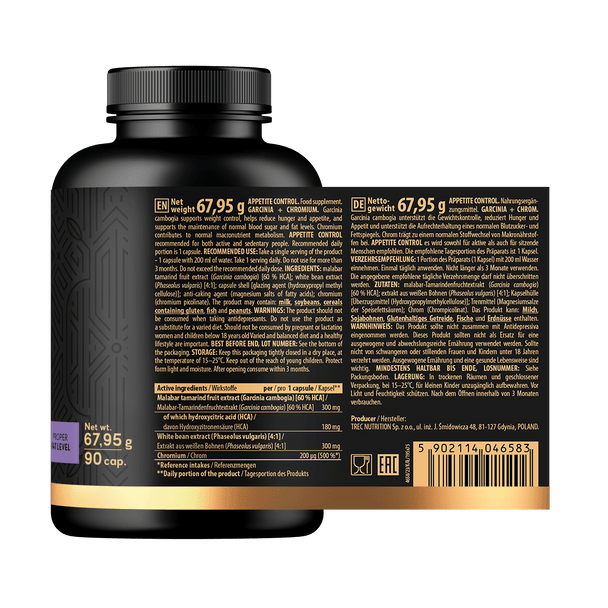 Trec Nutrition Appetite Control 90 Caps Ingredients Panel