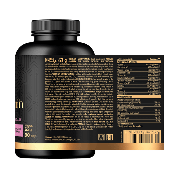 Trec Nutrition Women's Multivitamin 90 Caps Ingredients Panel