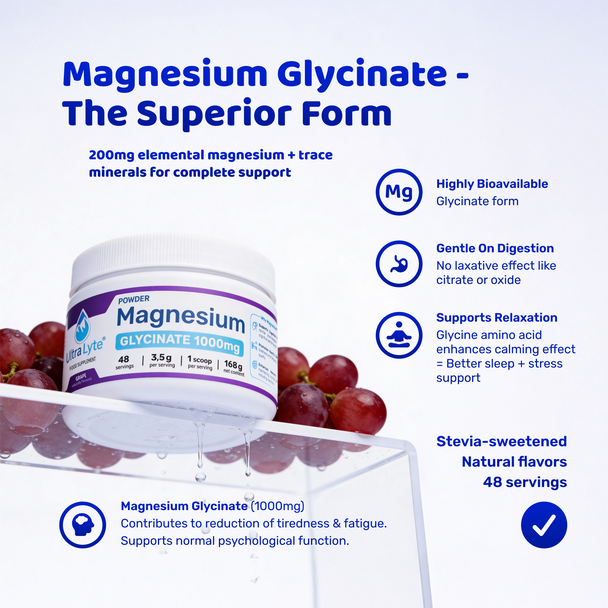 Ultra Lyte Magnesium Glycinate Powder - Grape Additional Product Image 6