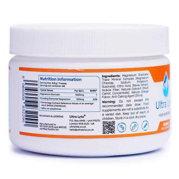 Ultra Lyte Magnesium Glycinate Powder - Orange 8