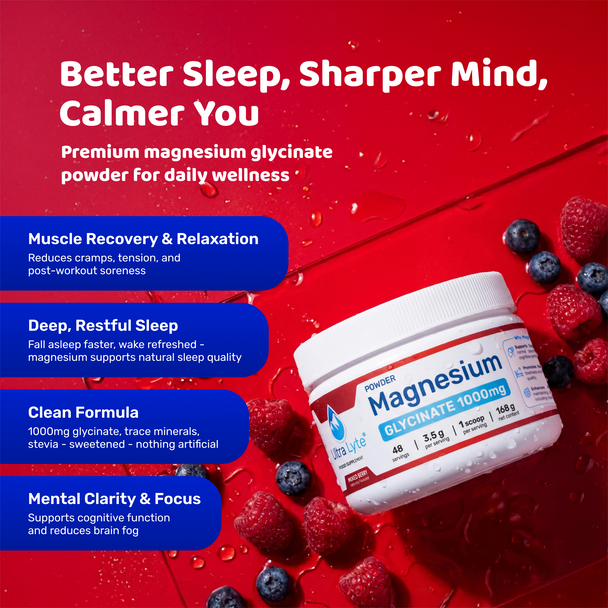 Ultra Lyte Magnesium Glycinate Powder - Mixed Berry  1