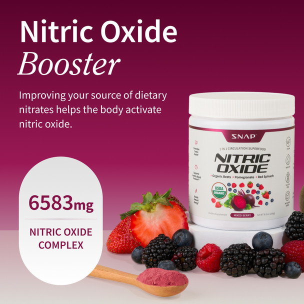 Snap Supplements Nitric Oxide Beets — brand statement: trusted heart-health and circulation support powder