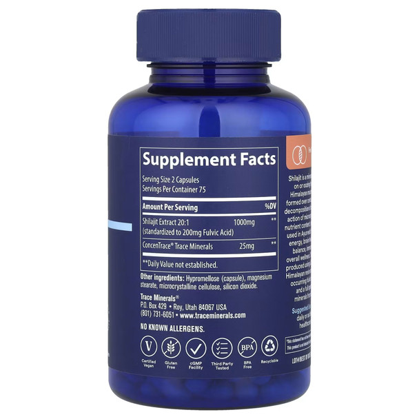 Trace Minerals Shilajit 1000mg - 150 Caps Main Product Image