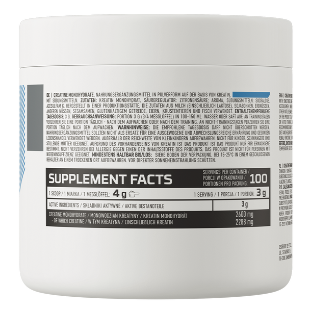 OstroVit Creatine Monohydrate 300g Ingredients Panel