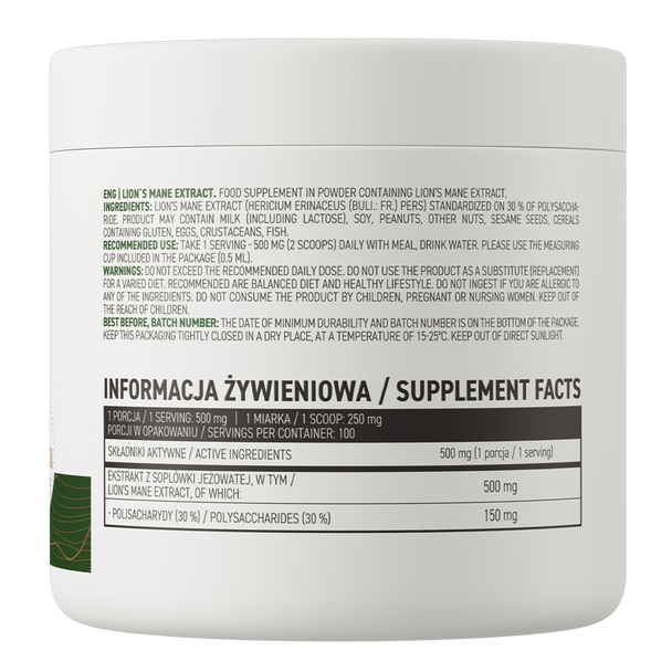 OstroVit Lion's Mane Extract 50 g Main Product Image