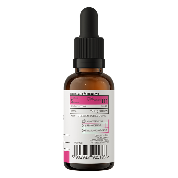 OstroVit Pharma Biotin 2500 µg drops 30 ml Main Product Image