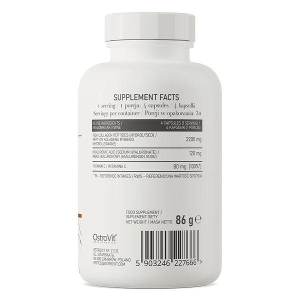 OstroVit Marine Collagen + Hyaluronic Acid + Vitamin C 120 capsules Main Product Image