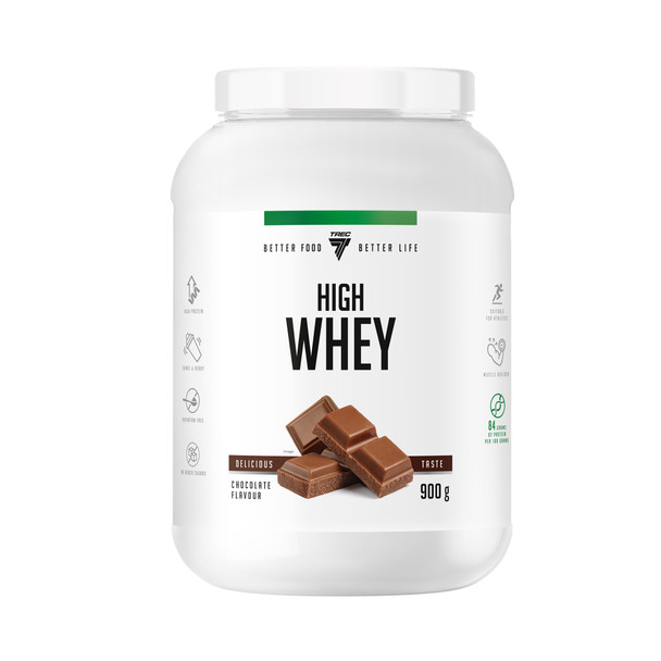 Trec Nutrition HIGH WHEY 900g JAR + FREE SHAKER Supplement Facts Panel