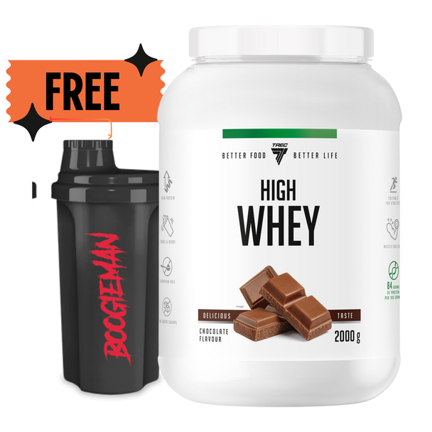 Trec Nutrition HIGH WHEY 2000g JAR + FREE SHAKER Supplement Facts Panel