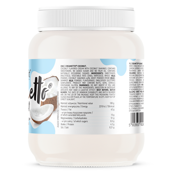 OstroVit Creametto 350g - Coconut Ingredients Panel