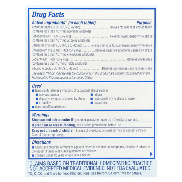 Boiron StressCalm - 60 Tablets Additional Product Image 3