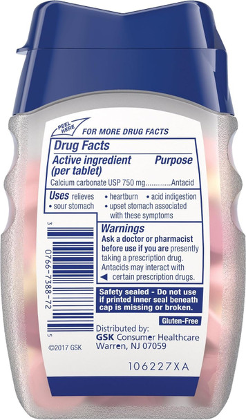 Tums Sugar Free Melon Berry - 80 Count ingredients