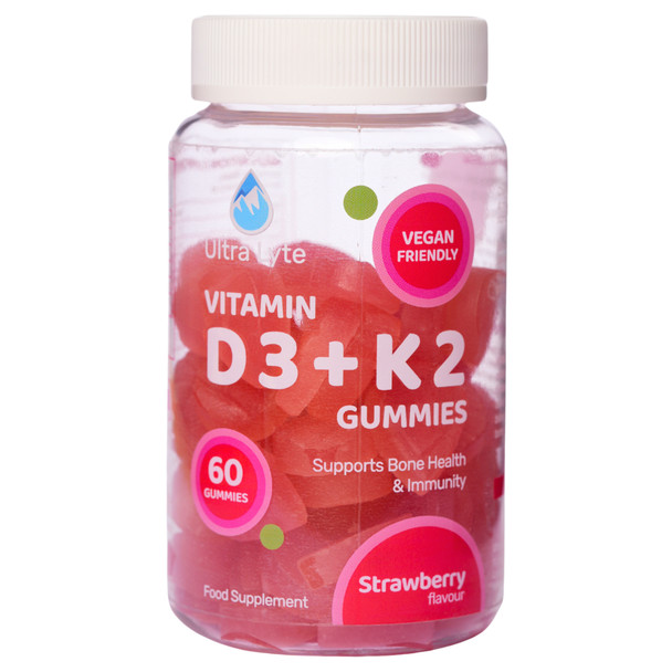 Ultra Lyte  D3 + K2 Gummies Strawberry - 60 Count Ultra Lyte  D3 + K2 Gummies Strawberry - 60 Count