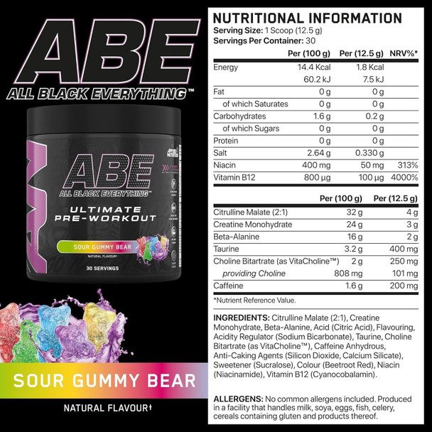 ABE All Black Everything Ultimate Pre-Workout Powder – 375g Additional Product Image 4
