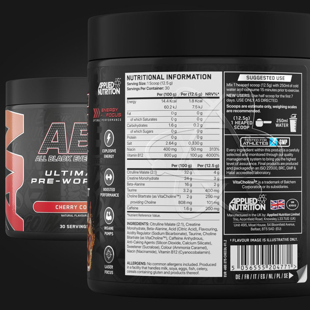 ABE All Black Everything Ultimate Pre-Workout Powder – 375g Additional Product Image 10