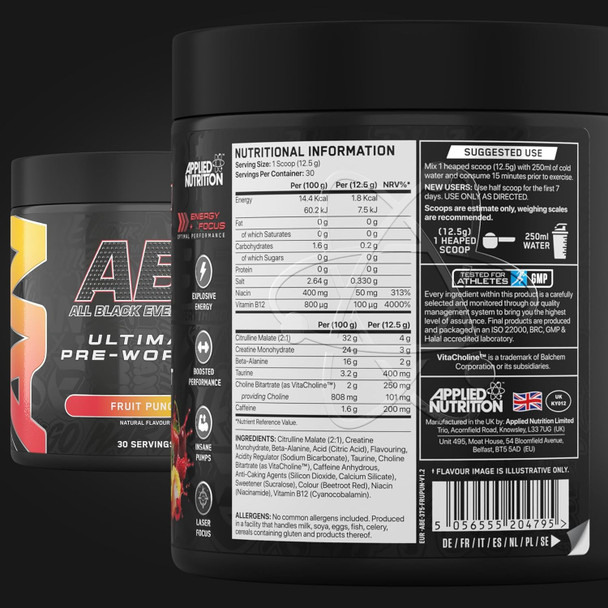 ABE All Black Everything Ultimate Pre-Workout Powder – 375g Additional Product Image 21