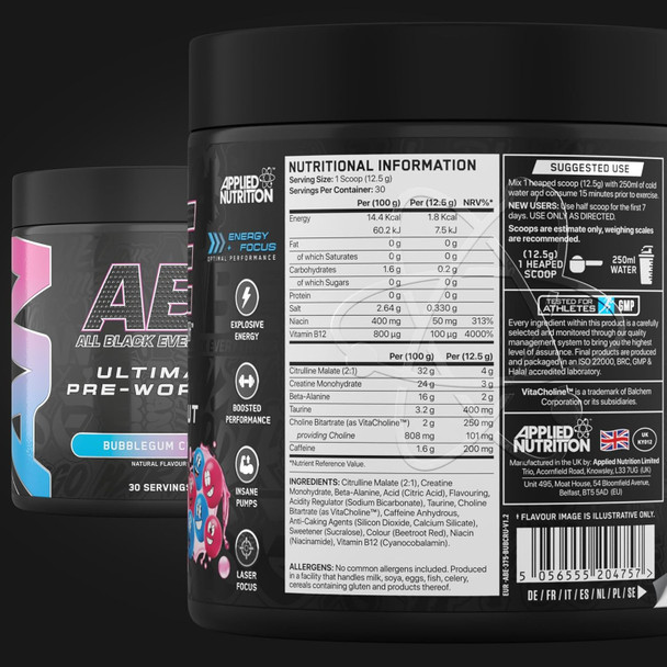 ABE All Black Everything Ultimate Pre-Workout Powder – 375g Additional Product Image 25