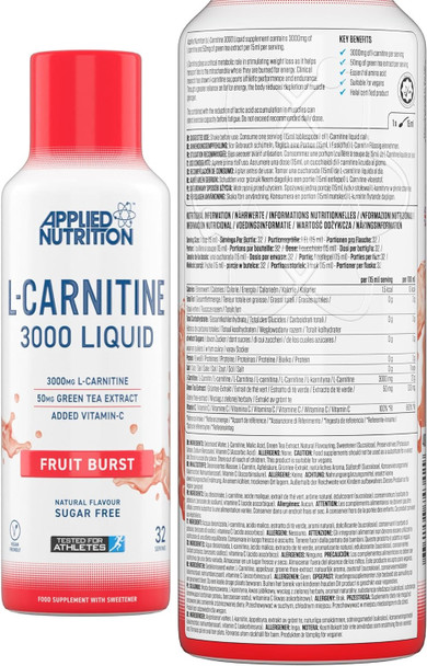 Applied Nutrition L-Carnitine 3000mg Liquid | Green Tea Extract & Vitamin C | Vegan Halal Certified | 15ml Dosing Cap_4