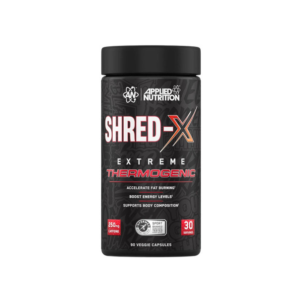 Applied Nutrition SHRED X FAT BURNER - 90 Veggie Caps Supplement Facts Panel