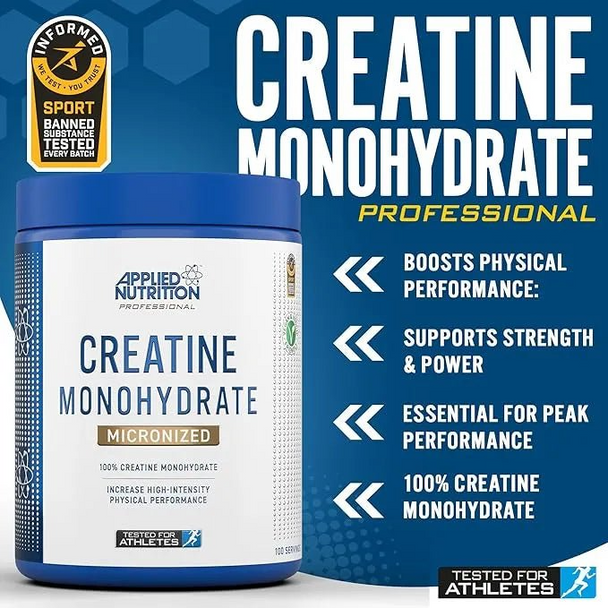 Applied Nutrition CREATINE MONOHYDRATE 1KG - UNFLAVOURED Supplement Facts Panel