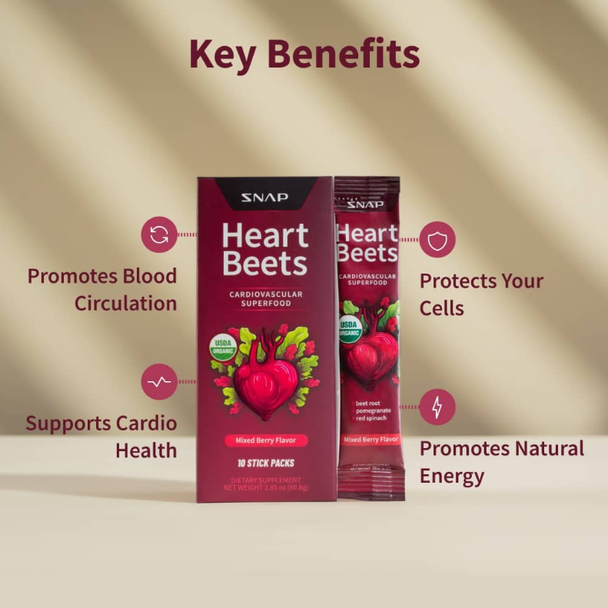 Snap Supplements Heart Beets Organic Beets (Stick Packs) - 10 Packets - image 4