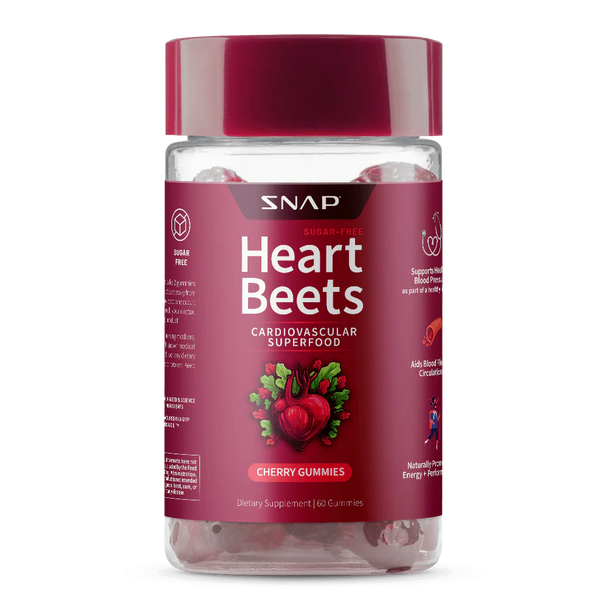 Snap Supplements Heart Beets Gummies (Sugar Free) - Cherry 60 Gummies