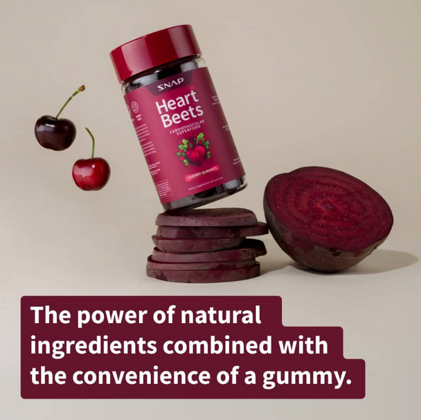 Snap Supplements Heart Beets Gummies (Sugar Free) - Cherry 60 Gummies