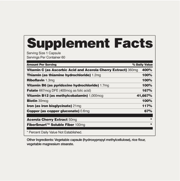 Snap Supplements Iron Builder with Vitamins B & C Absorption Boosters 60 Caps