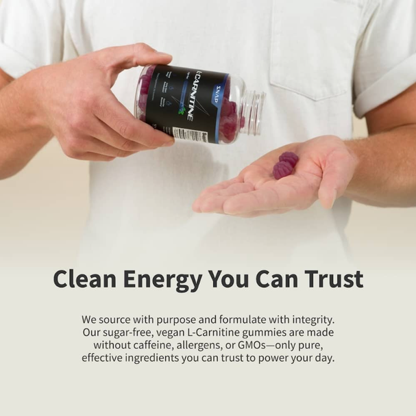 Snap Supplements L-Carnitine Sugar-Free Blueberry - 60 Gummies - image 2