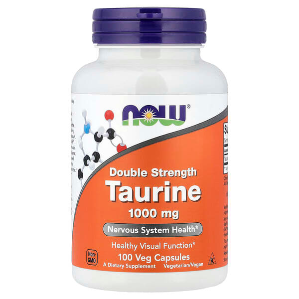 NOW Foods Taurine, 1000mg Double Strength - 100 vcaps
