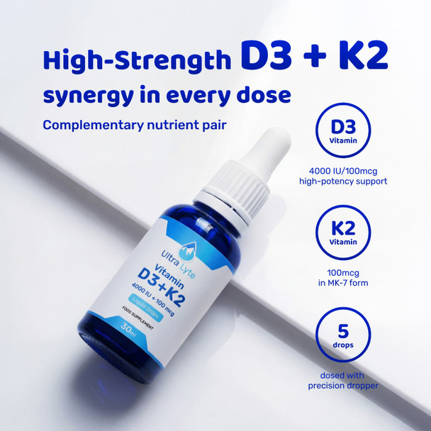 Ultra Lyte Vitamin D3 4000IU + K2 30ml Additional Product Image 2