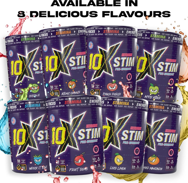 10X Athletic STIM 600g Advanced Pre-Workout Packaging View
