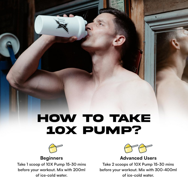 10X Athletic PUMP 600g Energy Focus Pump Formula Label