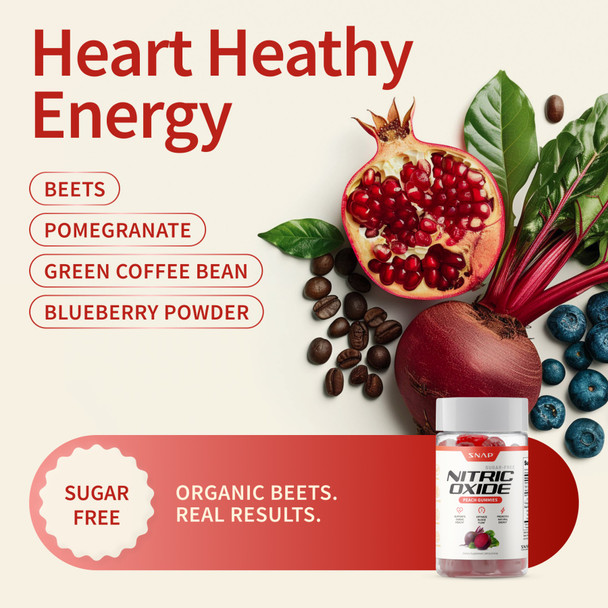 Snap Nitric Oxide Beet Gummies Peach Supplement Facts Panel