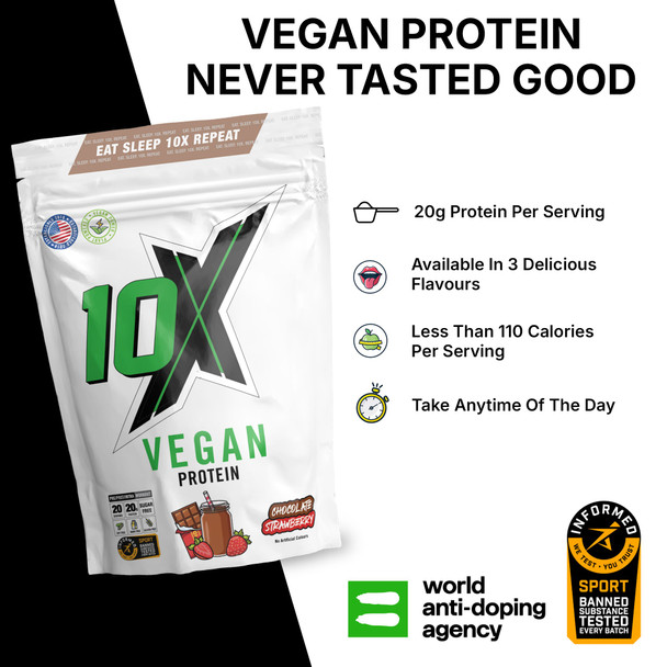 10X Athletic No Whey Stack - 2 x Vegan Protein 540g + Free Shaker - 10X Athletic