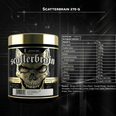 LEVRONE Pre-Workout Stack - Scatterbrain 270g + Shaaboom Pump 385g - component