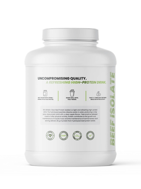 10X Clear Beef Isolate Apple Juice side A - nutrition and flavour details