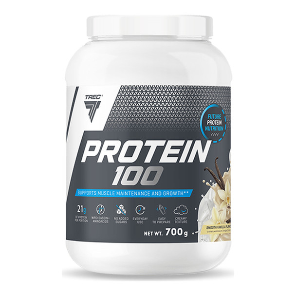 Trec Nutrition PROTEIN 100 700g jar - Smooth Vanilla protein shake
