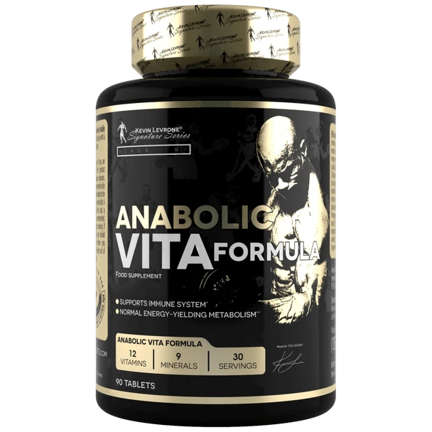LEVRONE Anabolic Vita Formula 90 tablets bottle - high-potency athlete multivitamin, Black Line
