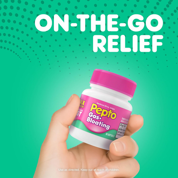 Pepto Gas + Bloating Simethicone 250 mg Softgels 50 Count