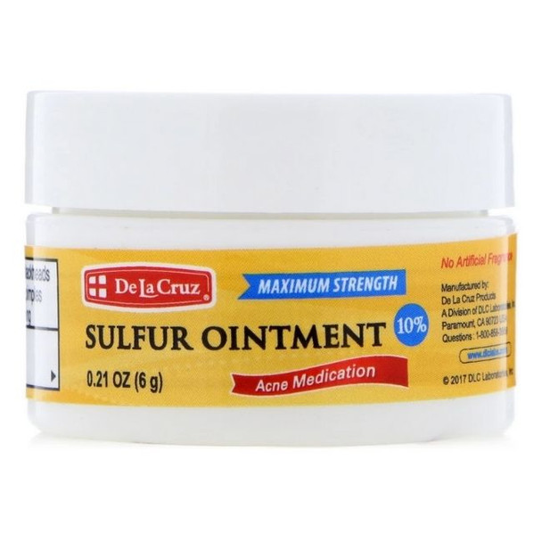 De La Cruz Sulfur Ointment, Acne Medication, Maximum Strength, 0.21 oz